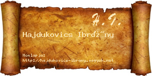 Hajdukovics Ibrány névjegykártya